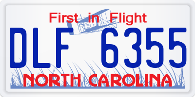 NC license plate DLF6355