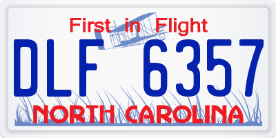 NC license plate DLF6357