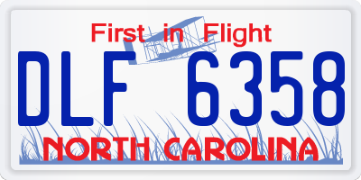 NC license plate DLF6358