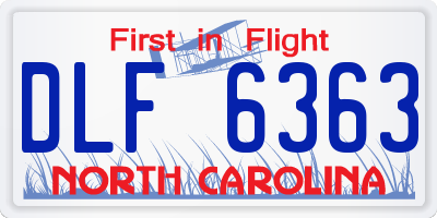 NC license plate DLF6363
