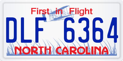NC license plate DLF6364