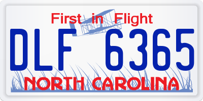 NC license plate DLF6365