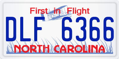 NC license plate DLF6366