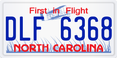 NC license plate DLF6368