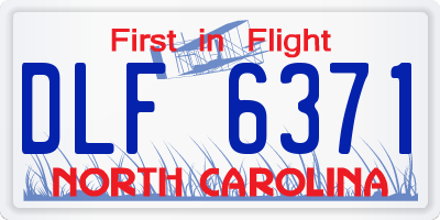 NC license plate DLF6371
