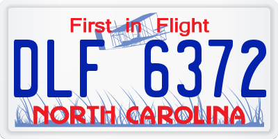 NC license plate DLF6372