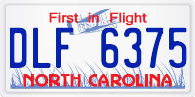 NC license plate DLF6375