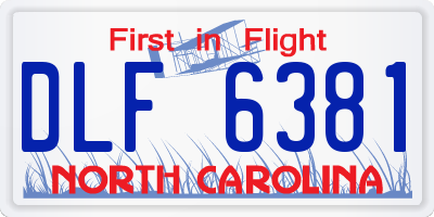 NC license plate DLF6381