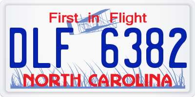 NC license plate DLF6382