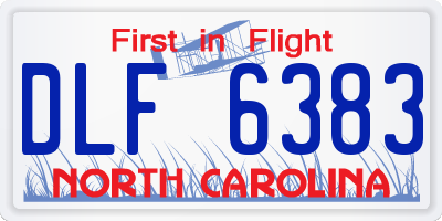 NC license plate DLF6383