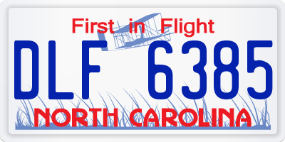 NC license plate DLF6385