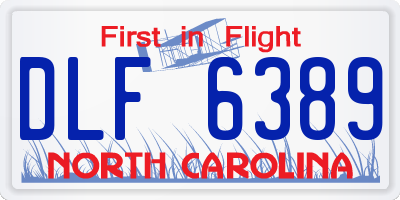 NC license plate DLF6389