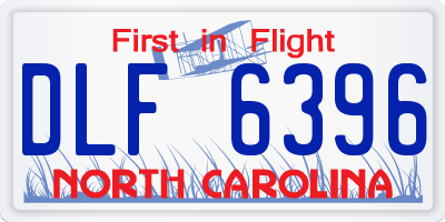 NC license plate DLF6396