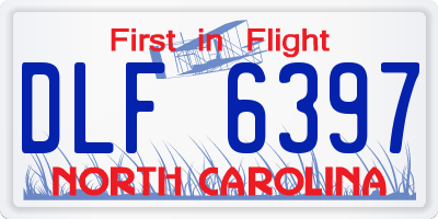 NC license plate DLF6397