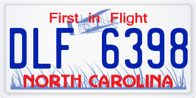 NC license plate DLF6398