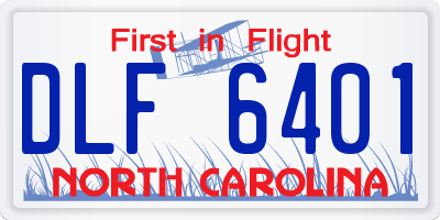 NC license plate DLF6401
