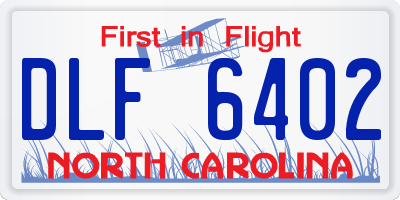 NC license plate DLF6402