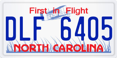 NC license plate DLF6405