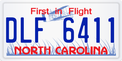 NC license plate DLF6411