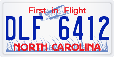 NC license plate DLF6412