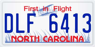 NC license plate DLF6413