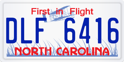 NC license plate DLF6416