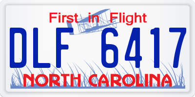 NC license plate DLF6417