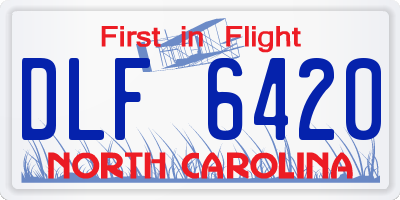 NC license plate DLF6420