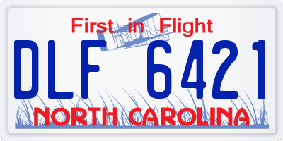 NC license plate DLF6421