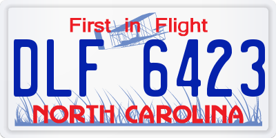NC license plate DLF6423