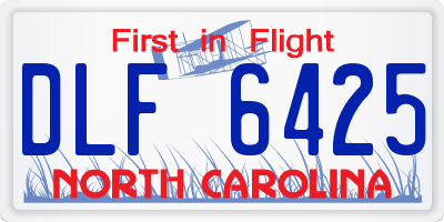 NC license plate DLF6425