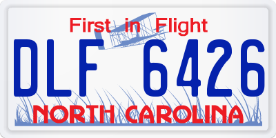 NC license plate DLF6426