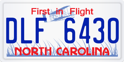 NC license plate DLF6430