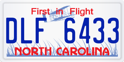 NC license plate DLF6433