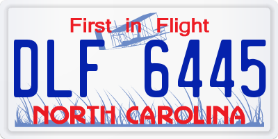 NC license plate DLF6445