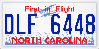 NC license plate DLF6448