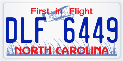 NC license plate DLF6449