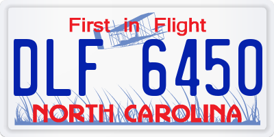 NC license plate DLF6450