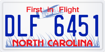 NC license plate DLF6451