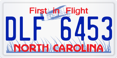NC license plate DLF6453