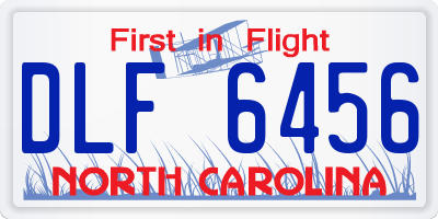 NC license plate DLF6456