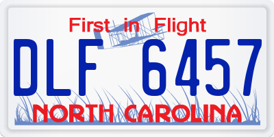 NC license plate DLF6457