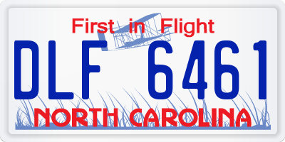 NC license plate DLF6461