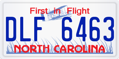 NC license plate DLF6463