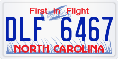 NC license plate DLF6467
