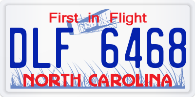 NC license plate DLF6468