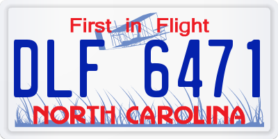 NC license plate DLF6471