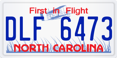 NC license plate DLF6473