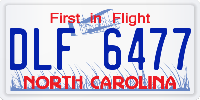 NC license plate DLF6477
