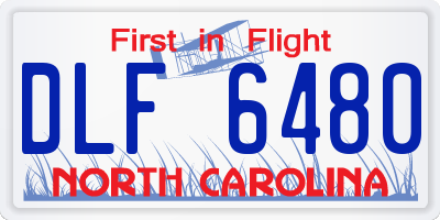 NC license plate DLF6480